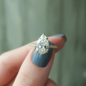 The Pave Kamellie Set With A 5 Carat Pear Moissanite