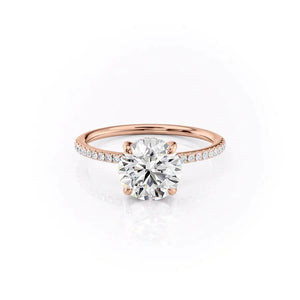 The Pave Kamellie Set With A 3 Carat Round Moissanite