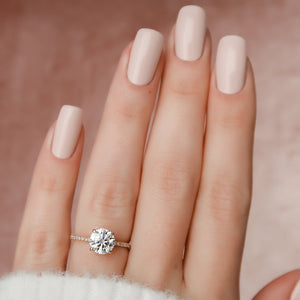 The Pave Kamellie Set With A 3 Carat Round Moissanite