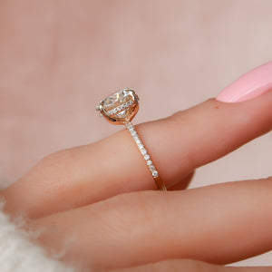 The Pave Kamellie Set With A 3 Carat Round Moissanite