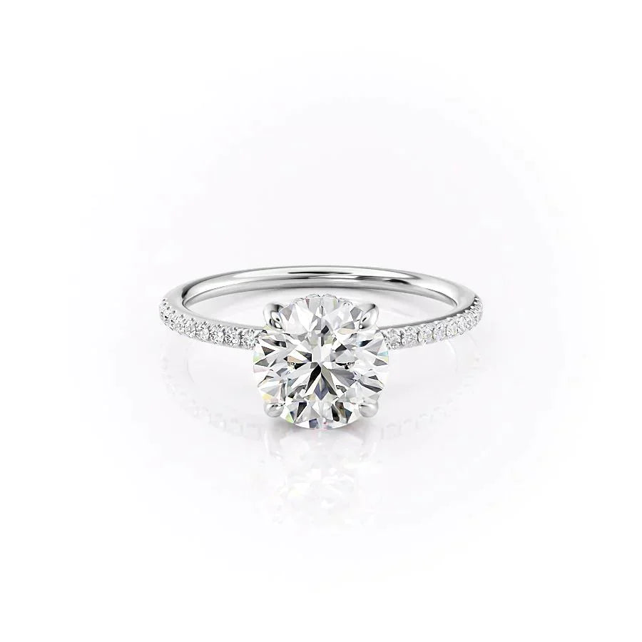 The Pave Kamellie Set With A 3 Carat Round Lab Diamond