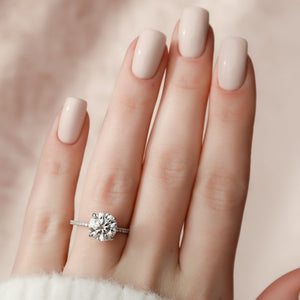The Pave Kamellie Set With A Round Lab Diamond