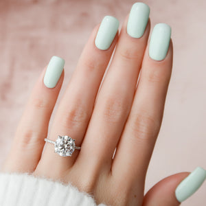 The Pave Kamellie Set With A Round Lab Diamond