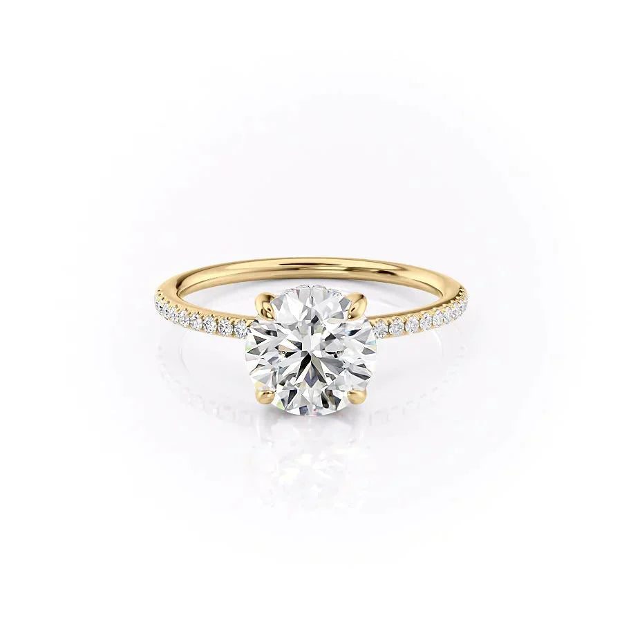 The Pave Kamellie Set With A 5 Carat Round Moissanite