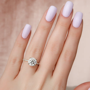 The Pave Kamellie Set With A 2 Carat Round Moissanite