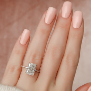 The Pave Kamellie Set With A 1.5 Carat Radiant Lab Diamond