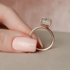 The Pave Kamellie Set With A 1.5 Carat Radiant Lab Diamond