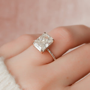 The Pave Kamellie Set With A 1.5 Carat Radiant Lab Diamond
