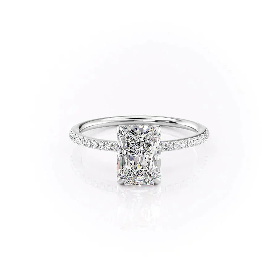 The Pave Kamellie Set With A 1.5 Carat Radiant Lab Diamond