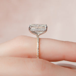 The Pave Kamellie Set With A 1 Carat Radiant Moissanite