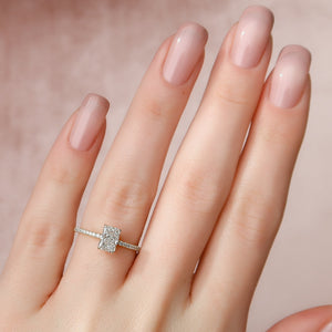 The Pave Kamellie Set With A 1 Carat Radiant Moissanite