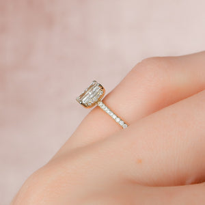 The Pave Kamellie Set With A 1 Carat Radiant Moissanite