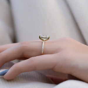 The Pave Kamellie Set With A 1 Carat Radiant Moissanite