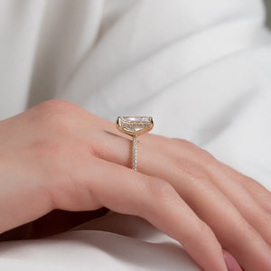 The Pave Kamellie Set With A 1 Carat Radiant Moissanite