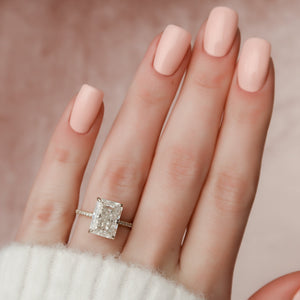 The Pave Kamellie Set With A 1 Carat Radiant Moissanite