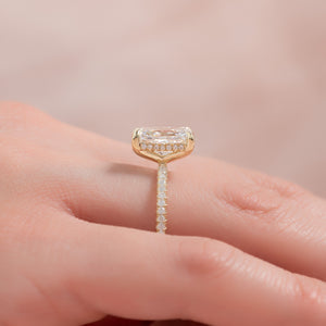 The Pave Kamellie Set With A 1 Carat Radiant Moissanite
