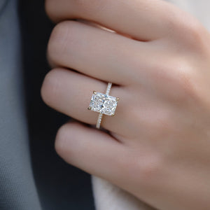 The Pave Kamellie Set With A 1 Carat Radiant Moissanite