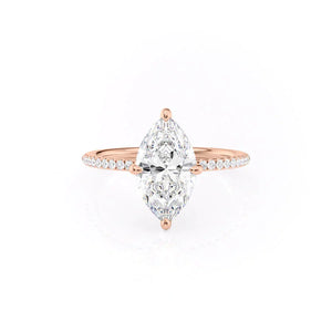 The Pave Kamellie Set With A 1 Carat Marquise Moissanite