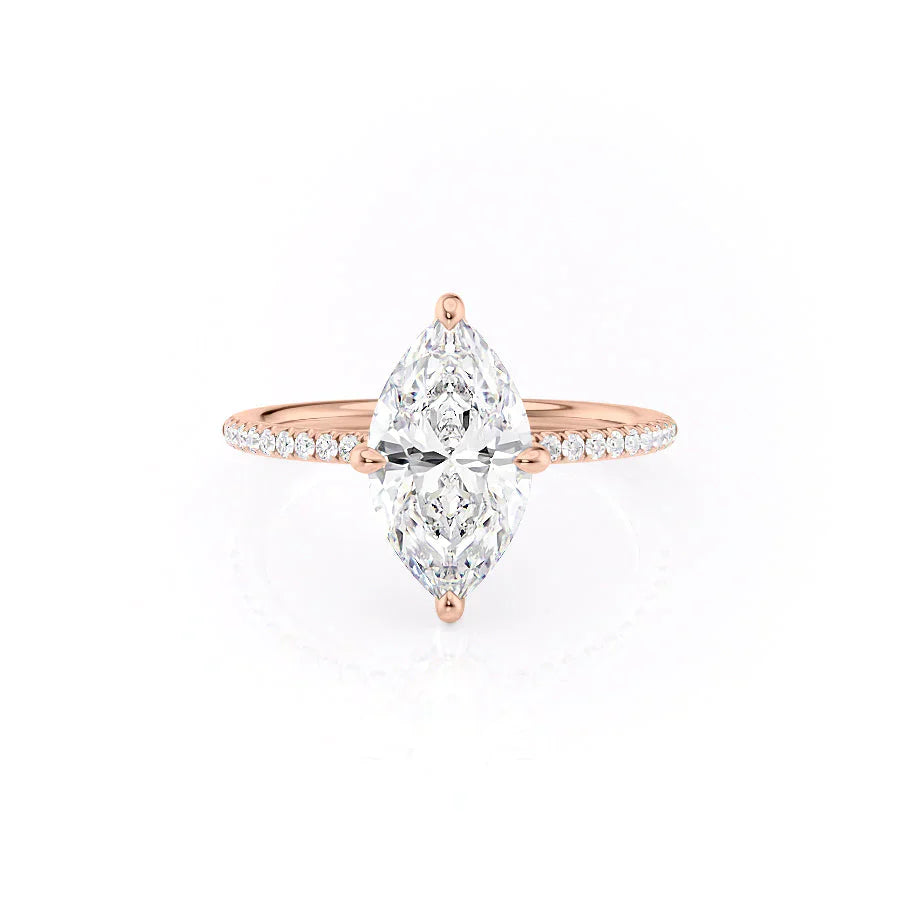 The Pave Kamellie Set With A 4 Carat Marquise Moissanite