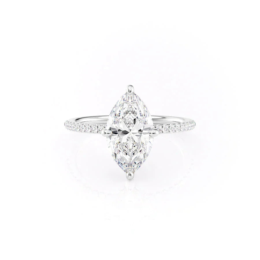 The Pave Kamellie Set With A 5 Carat Marquise Moissanite