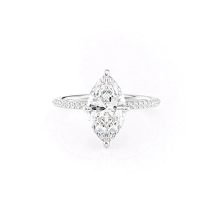 The Pave Kamellie Set With A 2 Carat Marquise Lab Diamond