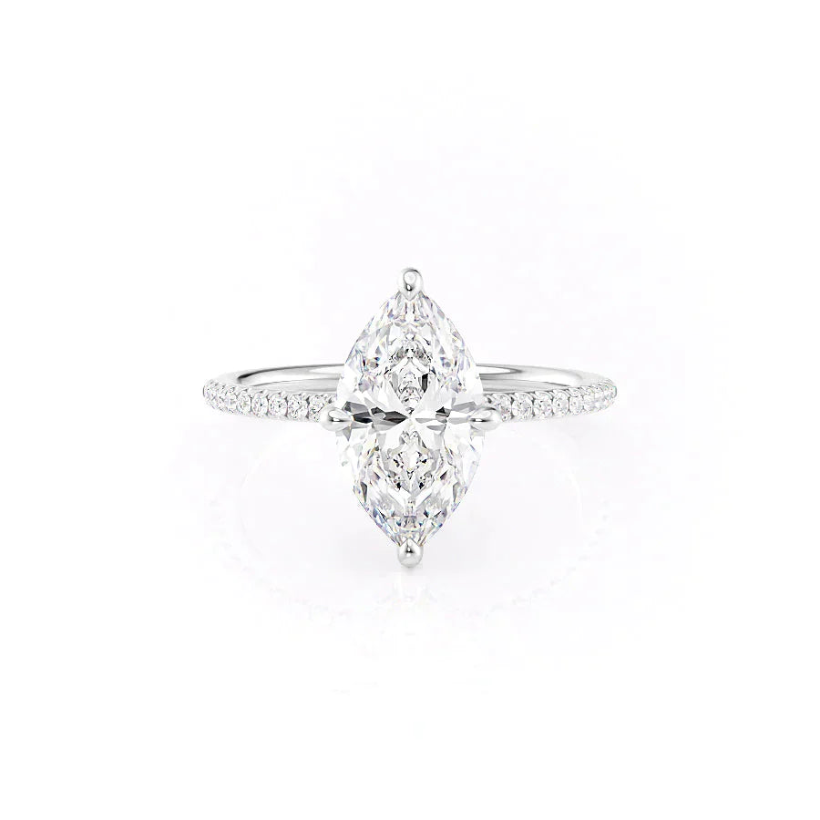 The Pave Kamellie Set With A 1.5 Carat Marquise Lab Diamond