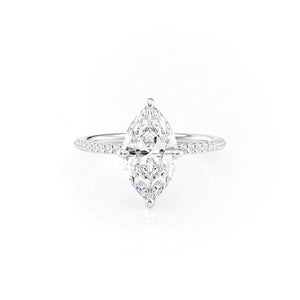 The Pave Kamellie Set With A 4 Carat Marquise Moissanite