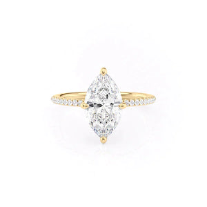 The Pave Kamellie Set With A 2 Carat Marquise Lab Diamond
