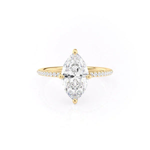 The Pave Kamellie Set With A 5 Carat Marquise Moissanite