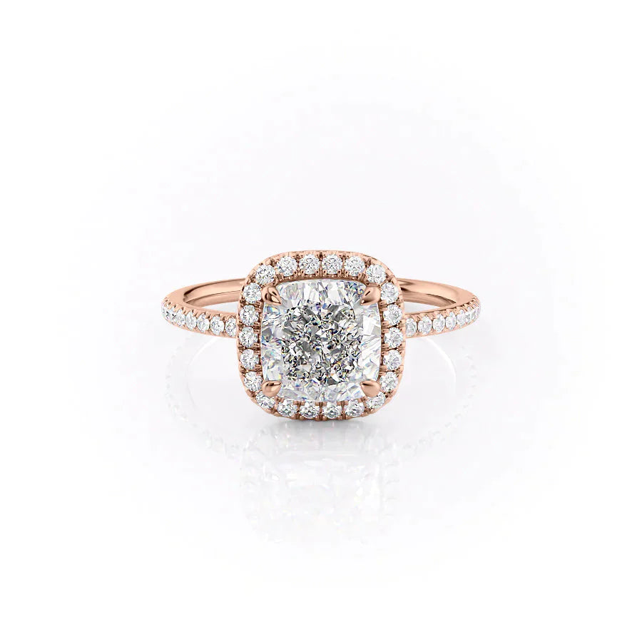 The Michelle Set With A 1 Carat Cushion Lab Diamond