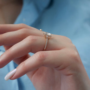 The Michelle Set With A 2 Carat Cushion Lab Diamond