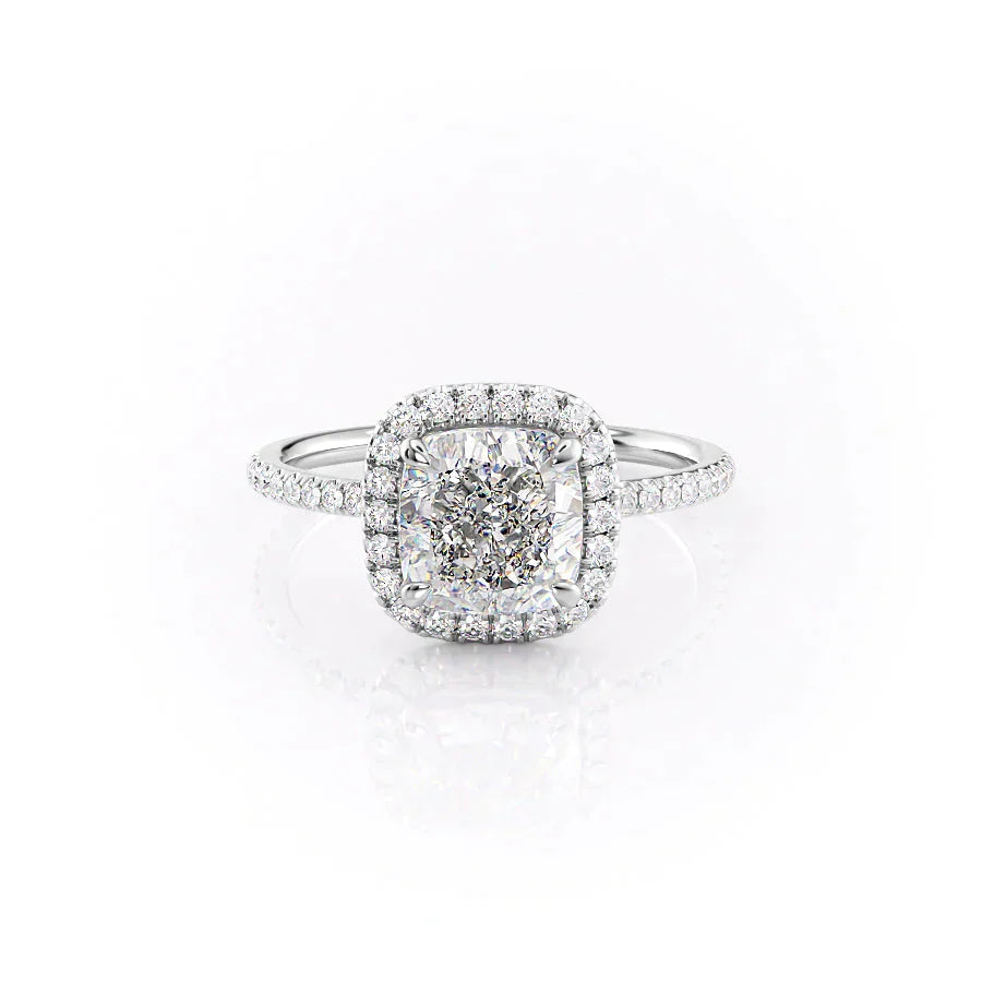 The Michelle Set With A 1.5 Carat Cushion Lab Diamond