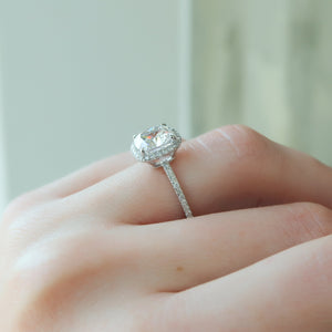 The Michelle Set With A 3 Carat Cushion Lab Diamond
