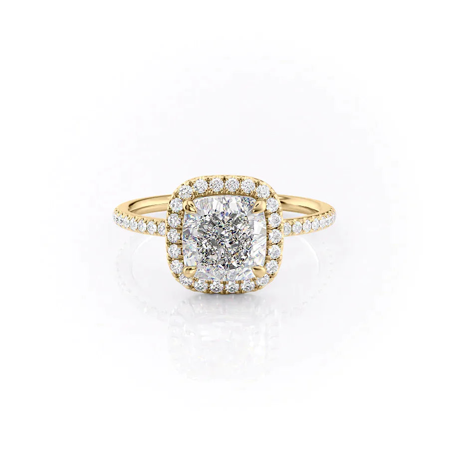 The Michelle Set With A 2.5 Carat Cushion Lab Diamond