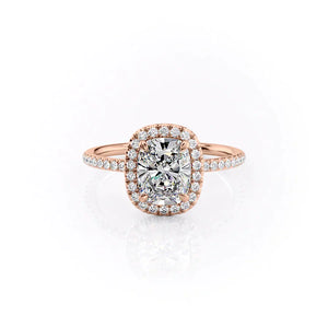 The Michelle Set With A 2 Carat Elongated Cushion Lab Diamond