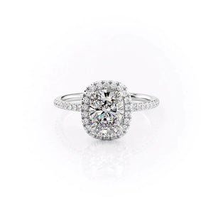 The Michelle Set With A 2 Carat Elongated Cushion Lab Diamond