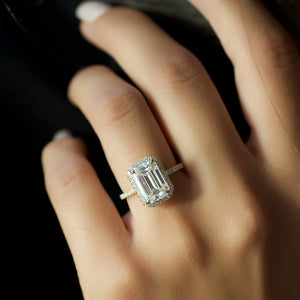 The Michelle Set With A 2 Carat Emerald Lab Diamond