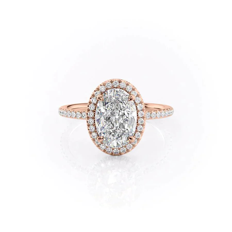 The Michelle Set With A 1.5 Carat Oval Lab Diamond