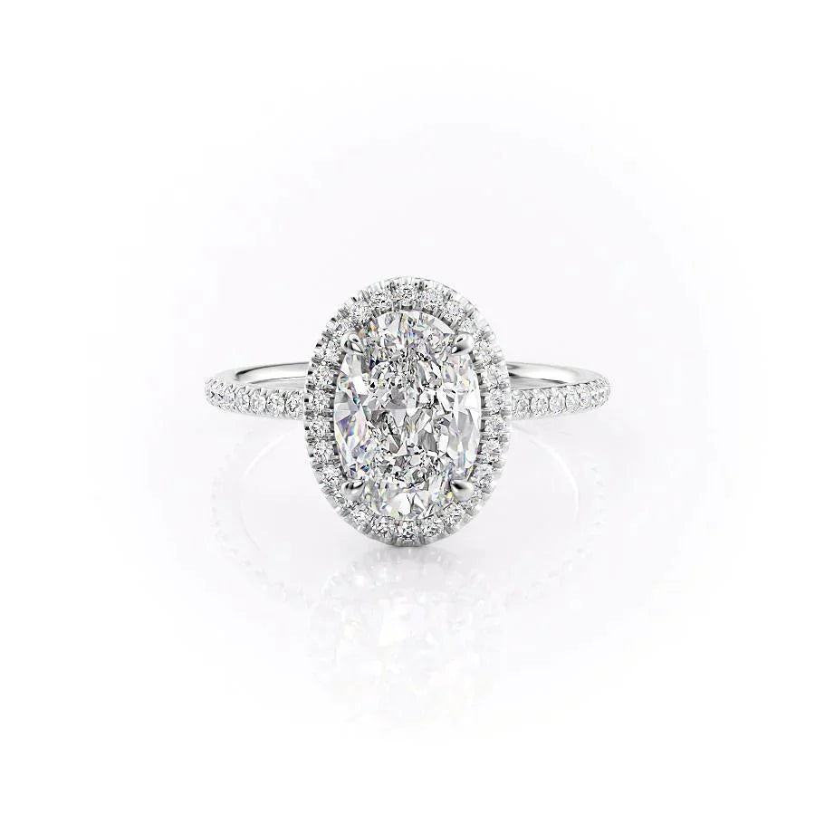 The Michelle Set With A 1.5 Carat Oval Lab Diamond