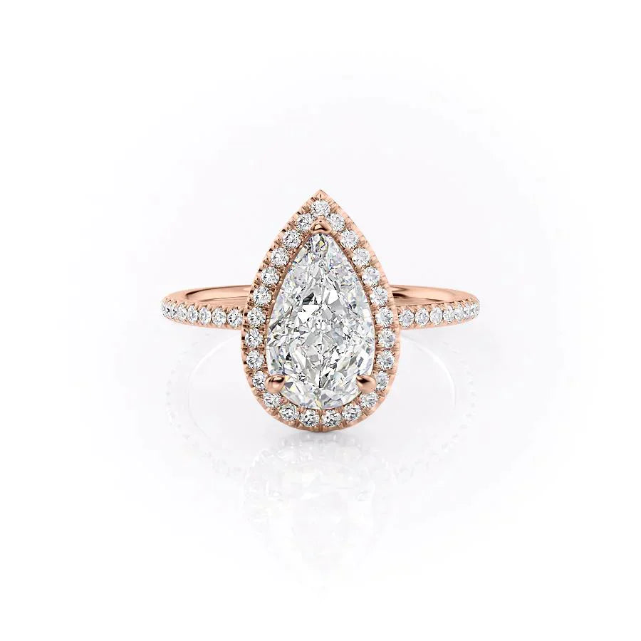 The Michelle Set With A 1 Carat Pear Lab Diamond