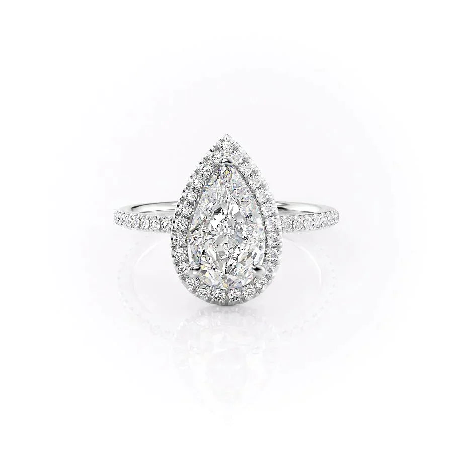The Michelle Set With A 1 Carat Pear Lab Diamond
