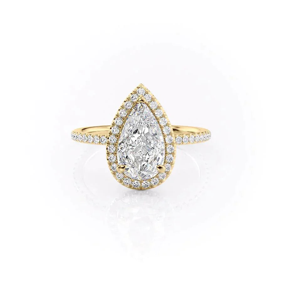 The Michelle Set With A 3 Carat Pear Lab Diamond