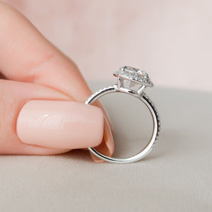 The Michelle Set With A 3 Carat Round Lab Diamond