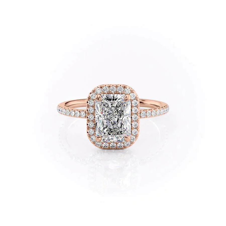 The Michelle Set With A 2.5 Carat Radiant Lab Diamond