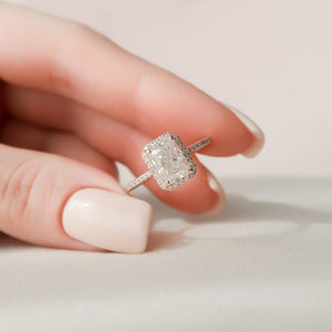 The Michelle Set With A 3 Carat Radiant Lab Diamond