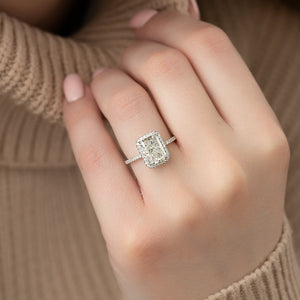 The Michelle Set With A 2.5 Carat Radiant Lab Diamond