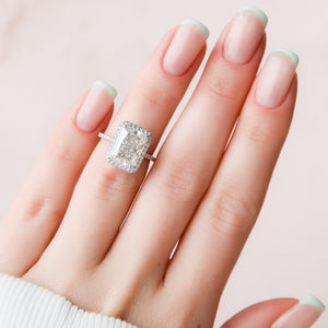The Michelle Set With A 2.5 Carat Radiant Lab Diamond