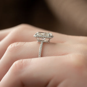 The Michelle Set With A 2.5 Carat Radiant Lab Diamond