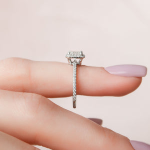 The Michelle Set With A 2.5 Carat Radiant Lab Diamond