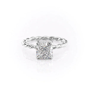 The Alice Set With A 2.5 Carat Cushion Moissanite